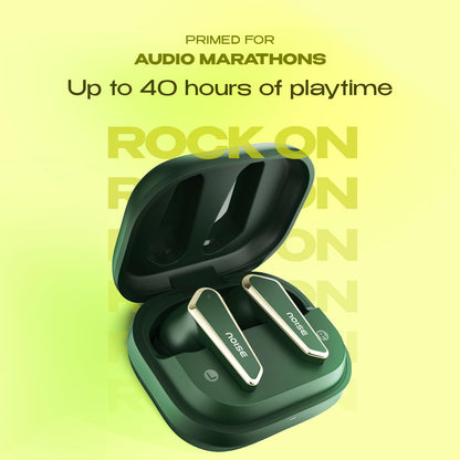 Noise Buds N1 Truly Wireless Earbuds with Chrome Finish, 40H of Playtime, Quad Mic with ENC, Ultra Low Latency Gaming (Up to 40 Ms), Instacharge(10 Min=120 Min), Bluetooth V5.3(Forest Green)