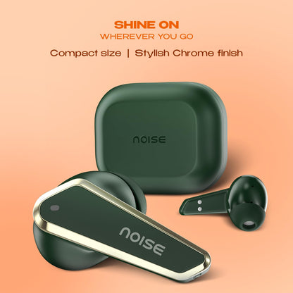 Noise Buds N1 Truly Wireless Earbuds with Chrome Finish, 40H of Playtime, Quad Mic with ENC, Ultra Low Latency Gaming (Up to 40 Ms), Instacharge(10 Min=120 Min), Bluetooth V5.3(Forest Green)