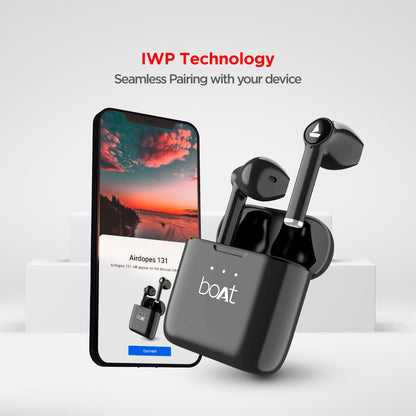 Boat Airdopes 131/8 with 60 Hrs Playback, ASAP Charge Truly Wireless Bluetooth in Ear Earbuds with Mic (Active Black)
