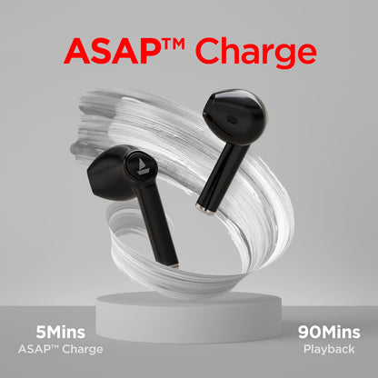 Boat Airdopes 131/8 with 60 Hrs Playback, ASAP Charge Truly Wireless Bluetooth in Ear Earbuds with Mic (Active Black)