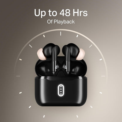 Boat Airdopes 141 Gen 2 (2025), 4 Mics ENx Tech, 48 Hrs Playback, Free Music Streaming, Fast Charge, Low Latency, IPX4, v5.4 Bluetooth Earbuds, TWS Ear Buds Wireless Earphones with mic (Active Black)