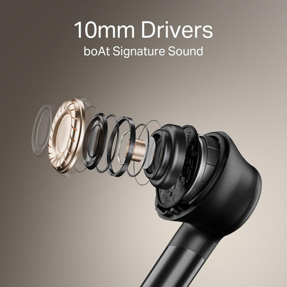 Boat Airdopes 141 Gen 2 (2025), 4 Mics ENx Tech, 48 Hrs Playback, Free Music Streaming, Fast Charge, Low Latency, IPX4, v5.4 Bluetooth Earbuds, TWS Ear Buds Wireless Earphones with mic (Active Black)