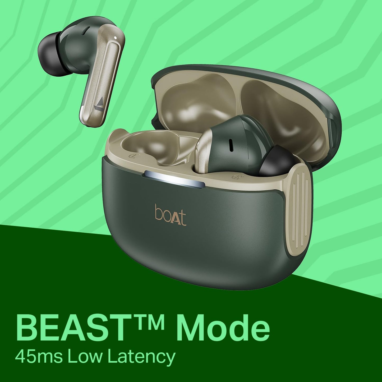 Boat 2025 Launch Airdopes 219, 4Mics ENx, 40H Battery, Best in Segment for Calling, Stream Ad Free Music via App Support, Bluetooth Earbuds, TWS Ear Buds Wireless Earphones with mic (Forest Sage)