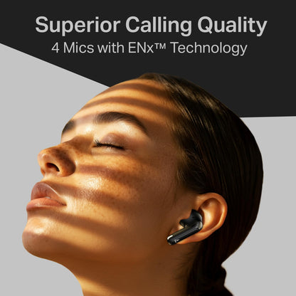 Boat 2025 Launch Airdopes 219, 4Mics ENx, 40H Battery, Best in Segment for Calling, Stream Ad Free Music via App Support, Bluetooth Earbuds, TWS Ear Buds Wireless Earphones with mic (Carbon Black)