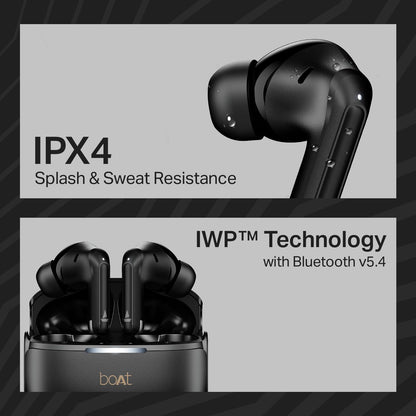 Boat 2025 Launch Airdopes 219, 4Mics ENx, 40H Battery, Best in Segment for Calling, Stream Ad Free Music via App Support, Bluetooth Earbuds, TWS Ear Buds Wireless Earphones with mic (Carbon Black)