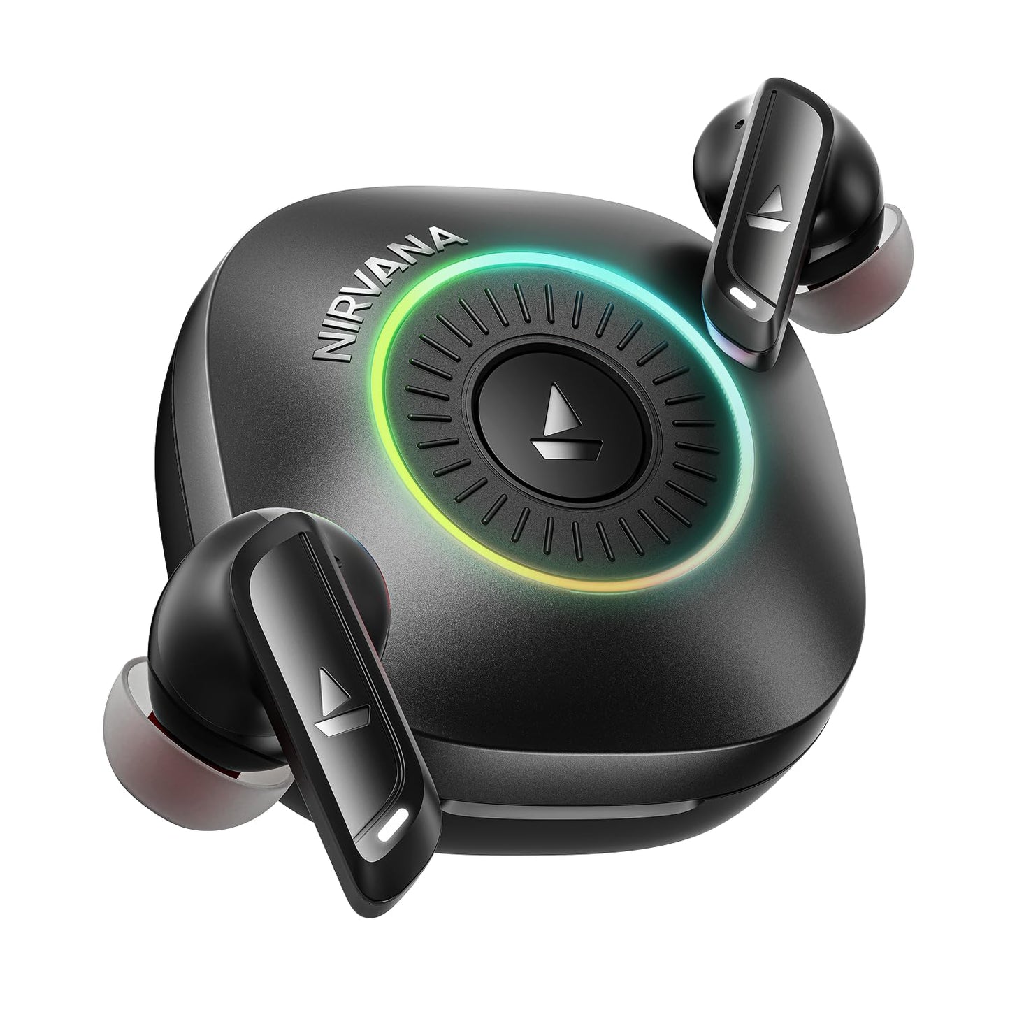 boAT 2026 Launch Nirvana Crown, SONIC ARC, LEDs, Haptic Feedback,50dB Hybrid ANC,Spatial Audio, 6 Mic ENx, App Support, v6.0 Bluetooth Earbuds, TWS Ear Buds Wireless Earphones with mic (Gunmetal Grey)