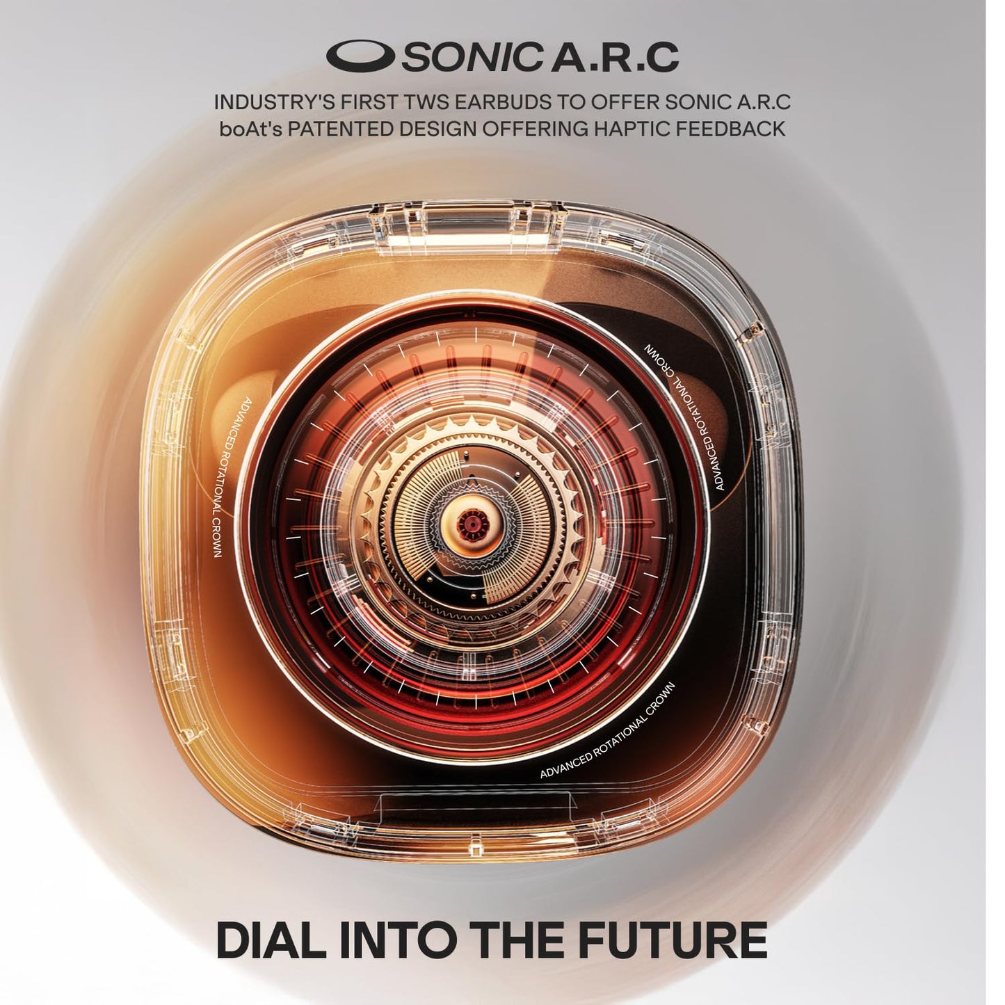 Boat 2026 Launch Nirvana Crown, Sonic ARC, LEDs, Haptic Feedback,50dB Hybrid ANC,Spatial Audio, 6 Mic ENx, App Support, v6.0 Bluetooth Earbuds, TWS Ear Buds Wireless Earphones with mic (Blazing Red)