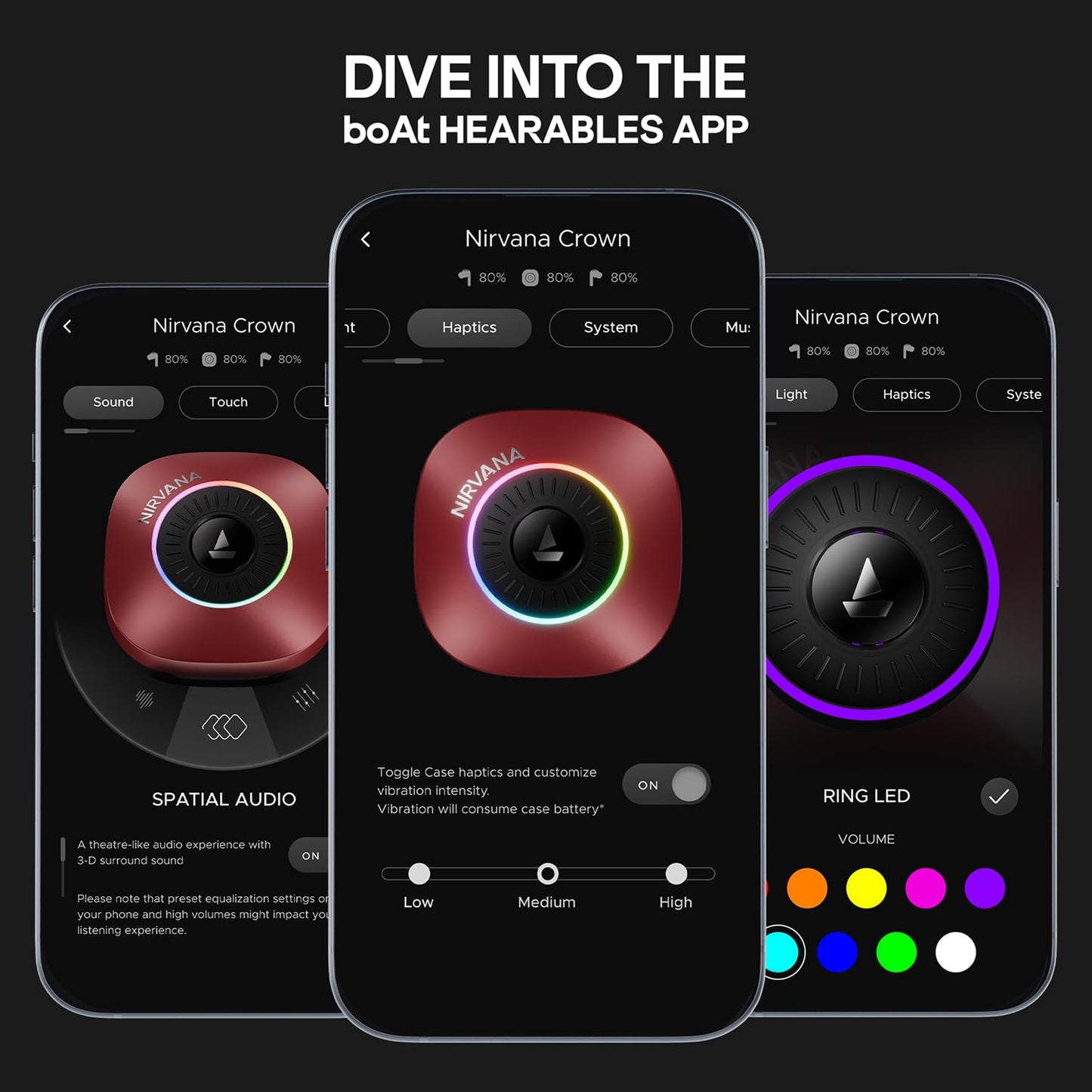 boAt 2026 Launch Nirvana Crown, SONIC ARC, LEDs, Haptic Feedback,50dB Hybrid ANC,Spatial Audio, 6 Mic ENx, App Support, v6.0 Bluetooth Earbuds, TWS Ear Buds Wireless Earphones with mic (Sapphire Blue)