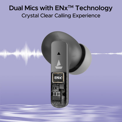 Boat Airdopes 91, 45HRS Battery, 50ms Low Latency, ENx Tech, Fast Charge, IPX4, IWP Tech, v5.3 Bluetooth Earbuds, TWS Ear Buds Wireless Earphones with mic (Mist Grey)