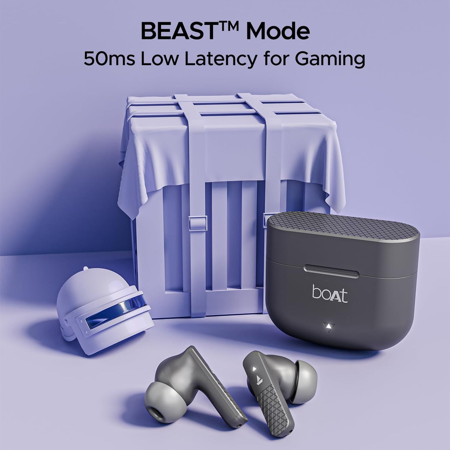 Boat Airdopes 91, 45HRS Battery, 50ms Low Latency, ENx Tech, Fast Charge, IPX4, IWP Tech, v5.3 Bluetooth Earbuds, TWS Ear Buds Wireless Earphones with mic (Mist Grey)