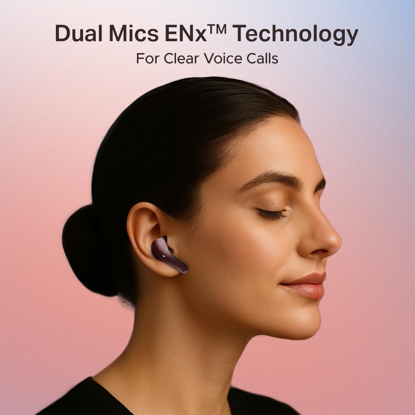 Boat 2025 Launch Airdopes Plus 311, Glass Design, ENx Tech, Fast Charge, 50 Hrs Battery, Stream Ad Free Music via App Support Bluetooth Earbuds, TWS Ear Buds Wireless Earphones with mic (Crimson Red)