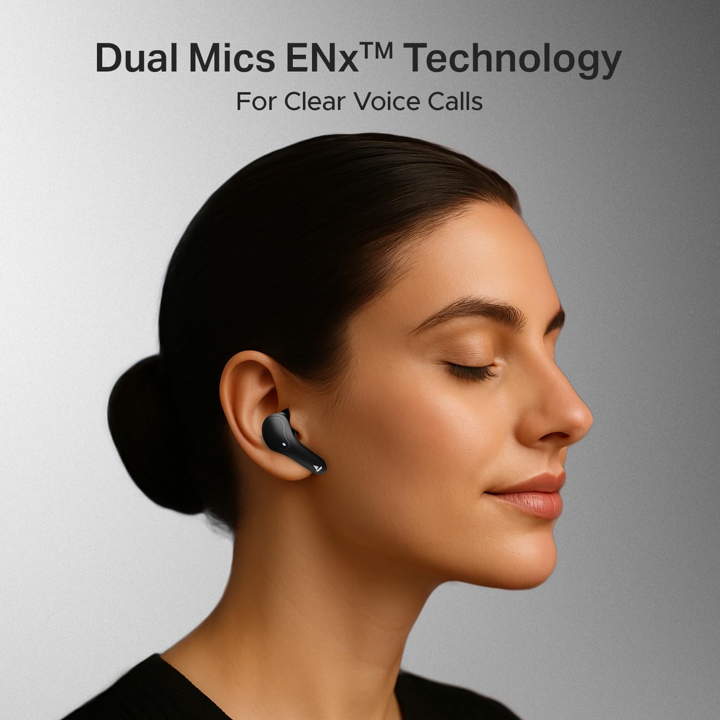 Boat 2025 Launch Airdopes Plus 311,Glass Design,ENx Tech,50 H Battery, Fast Charge, Stream Ad Free Music via App Support, Bluetooth Earbuds, TWS Ear Buds Wireless Earphones with mic (Charcoal Black)