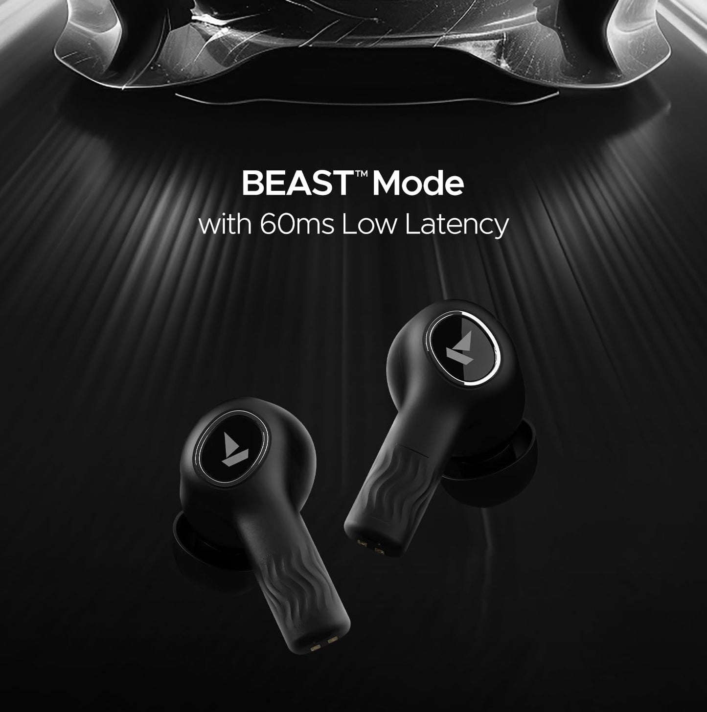 Boat Nirvana Ion, 120HRS Battery, Crystal Bionic Sound w/Dual EQ Modes, 4Mics ENx, App Support, Low Latency, IPX4, v.5.2 Bluetooth Earbuds, TWS Ear Buds Wireless Earphones with mic (Charcoal Black)