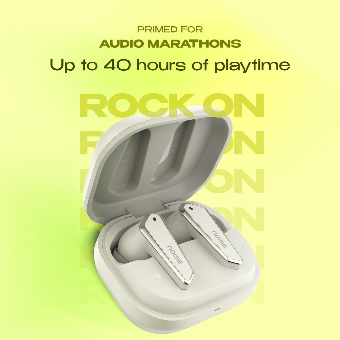 Noise Buds N1 Truly Wireless Earbuds with Chrome Finish, 40H of Playtime, Quad Mic with ENC, Ultra Low Latency Gaming (Up to 40 Ms), Instacharge(10 Min=120 Min), Bluetooth V5.3(Calm Beige)