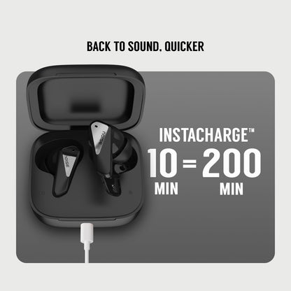 Noise Newly Launched Buds N2 Pro Truly Wireless Earbuds with 70H of Playtime, ANC(Upto 32Db), Dual Pairing, Instacharge(10 Min=200 Min), BT V6.0(Slate Black)