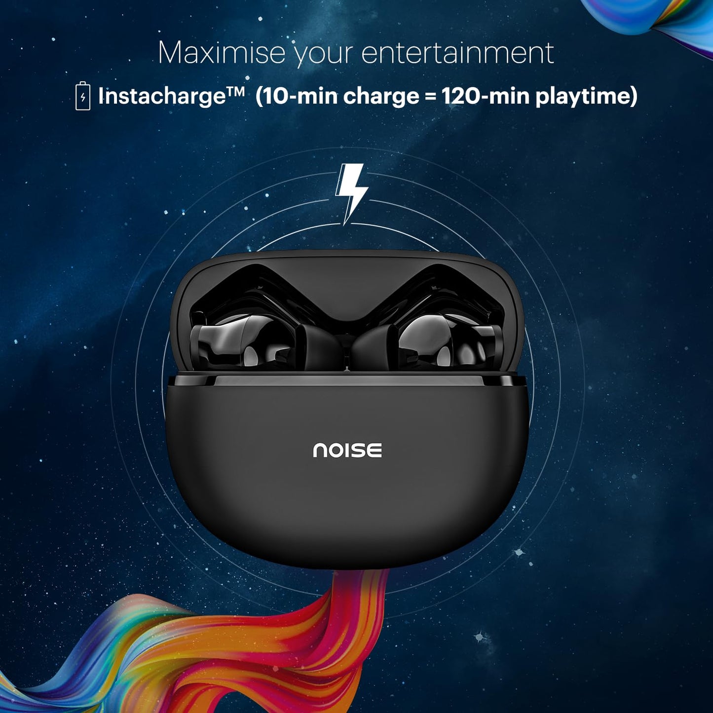 Noise Buds VS102 Plus Wireless Earbuds, Bluetooth Earbuds with 70H Playtime, Quad Mic ENC for Clear Calls, 11mm Drivers, Deep Bass, Instacharge, Bluetooth v5.3 (Matte Black)