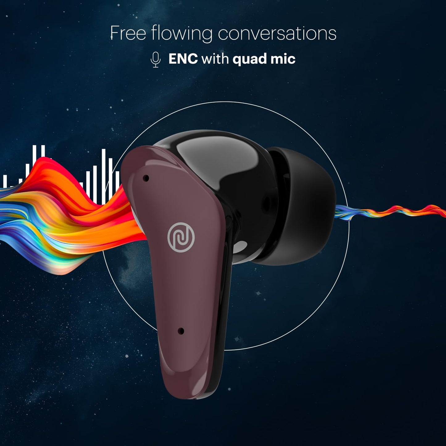 Noise Buds VS102 Plus Wireless Earbuds, Bluetooth Earbuds with 70H Playtime, Quad Mic ENC for Clear Calls, 11mm Drivers, Deep Bass, Instacharge, Bluetooth v5.3 (Deep Wine)