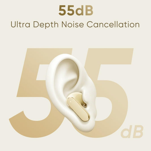 realme Buds Air 8,11mm+6mm Dual Dynamic Bass Drivers,58Hrs Playtime, 55dB ANC,6 Mic ENC, 45ms Low Latency, 360° Spatial Audio, Hi-Res LHDC, IP55 Dust & Water Resistant, BT v5.4 (Master Gold)