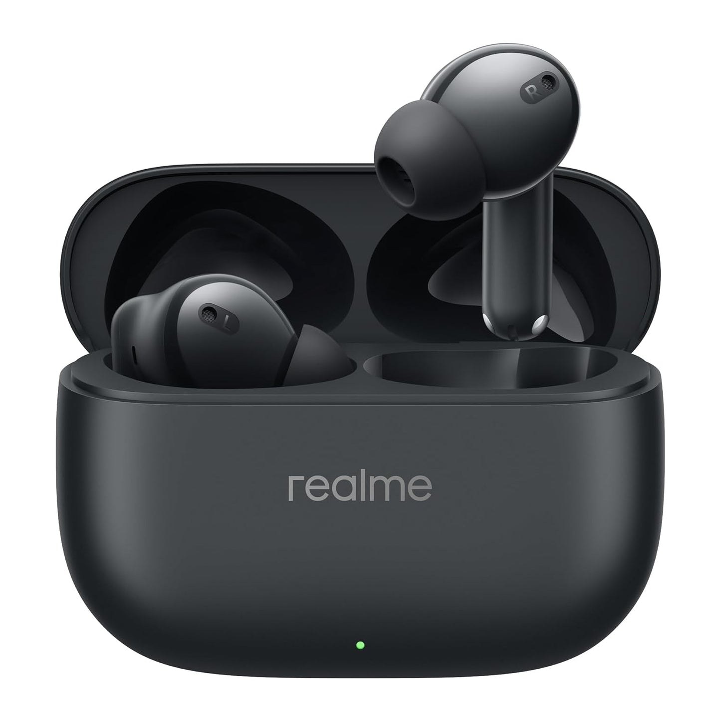 Realme Buds T310 True Wireless in-Ear Earbuds with 46dB Hybrid ANC, 360° Spatial Audio, 12.4mm Dynamic Bass Driver, Upto 40Hrs Battery and Fast Charging (Vibrant Black)