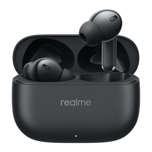 Realme Buds T310 True Wireless in-Ear Earbuds with 46dB Hybrid ANC, 360° Spatial Audio, 12.4mm Dynamic Bass Driver, Upto 40Hrs Battery and Fast Charging (Vibrant Black)