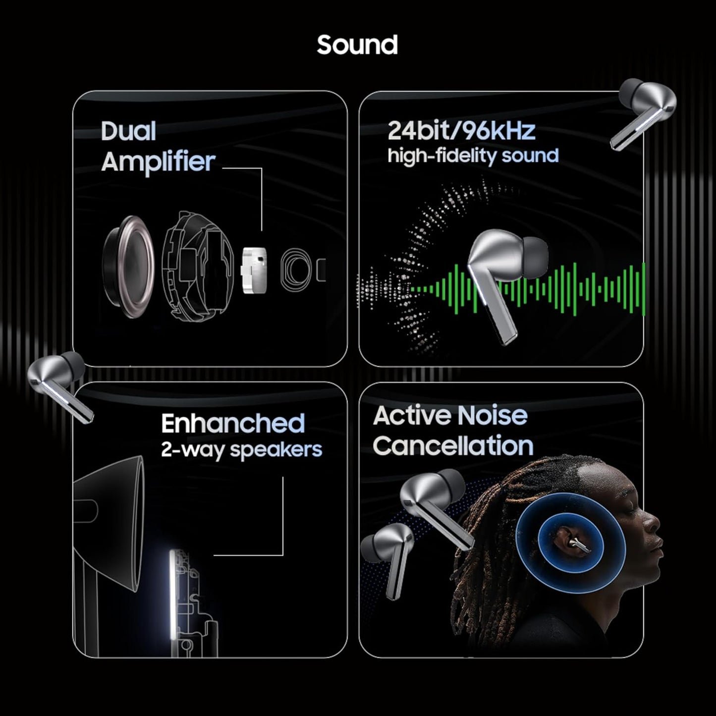Original Imported Samsung Galaxy Buds3 Pro Wireless Earbuds, Powered by Galaxy AI, IP57, Active Noise Cancellation, Adaptive Noise Control, 37hrs Battery, 360 Surround Sound, Pinch Controls, Galaxy Ecosystem, Matt Silver