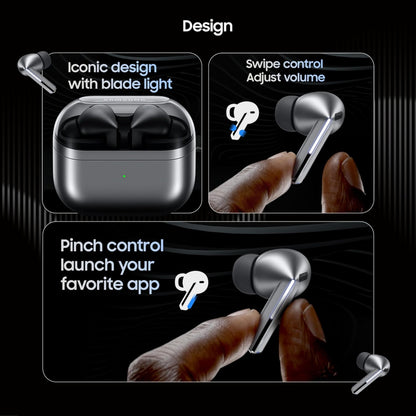 Original Imported Samsung Galaxy Buds3 Pro Wireless Earbuds, Powered by Galaxy AI, IP57, Active Noise Cancellation, Adaptive Noise Control, 37hrs Battery, 360 Surround Sound, Pinch Controls, Galaxy Ecosystem, Matt Silver