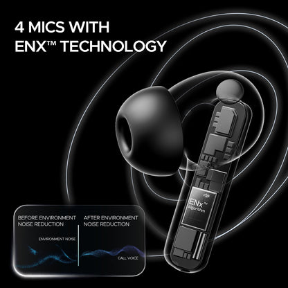 boAt Airdopes 121 Pro Plus,100H Battery,4Mics ENx,Low Latency,Fast Charge, LED Display, Stream Ad Free Music via App Support, Bluetooth in Ear Earbuds, TWS Ear Buds Wireless Earphones with mic (Black)