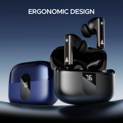 boAt Airdopes 121 Pro Plus,100H Battery,4Mics ENx,Low Latency,Fast Charge, LED Display, Stream Ad Free Music via App Support, Bluetooth in Ear Earbuds, TWS Ear Buds Wireless Earphones with mic (Black)