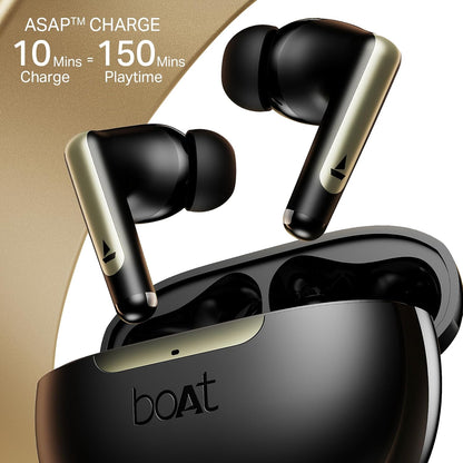 boAt Airdopes 141 Elite ANC (2025), ANC(~35dB), 4Mics ENx Tech, 42H Battery, Fast Charge,Stream Ad Free Music via App Support, IPX5, Bluetooth Earbuds, TWS Ear Buds Wireless Earphones with mic (Black)