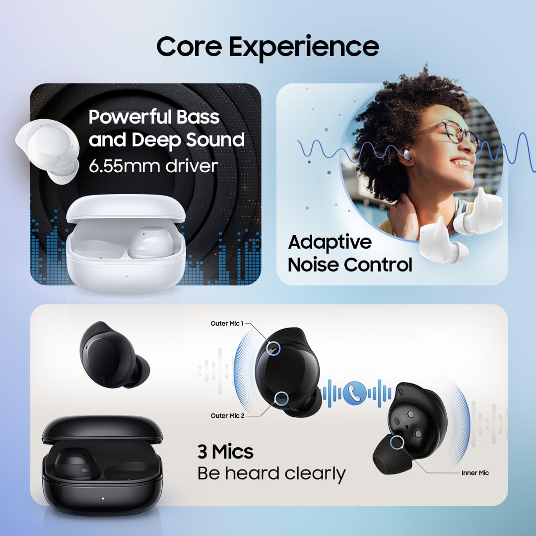 Samsung Galaxy Buds Core (Black) Galaxy AI Enabled in-Ear TWS with ANC | Enriched Bass | 6 Mic Setup | IP54 | 35hrs Battery | Touch Controls